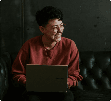 Person relaxing after booking cleaning service